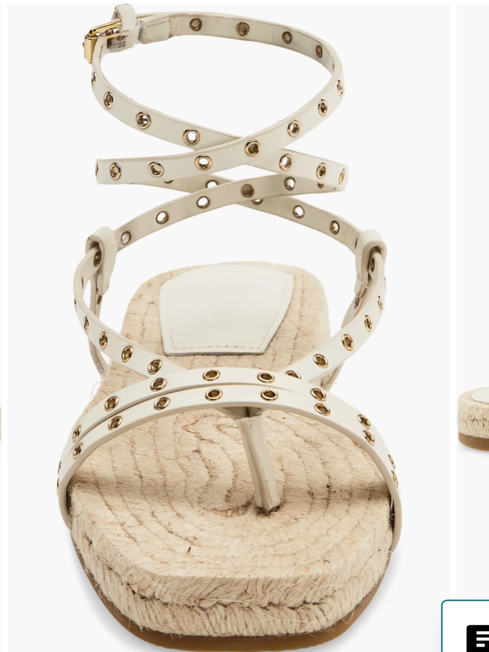 Madewell The Mira White Leather Espadrille Sandals, Size 9,5, NWT